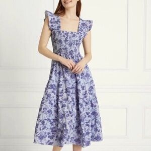 NWT HILL HOUSE Ellie Nap Dress Lilac Tonal Crepe M Midi